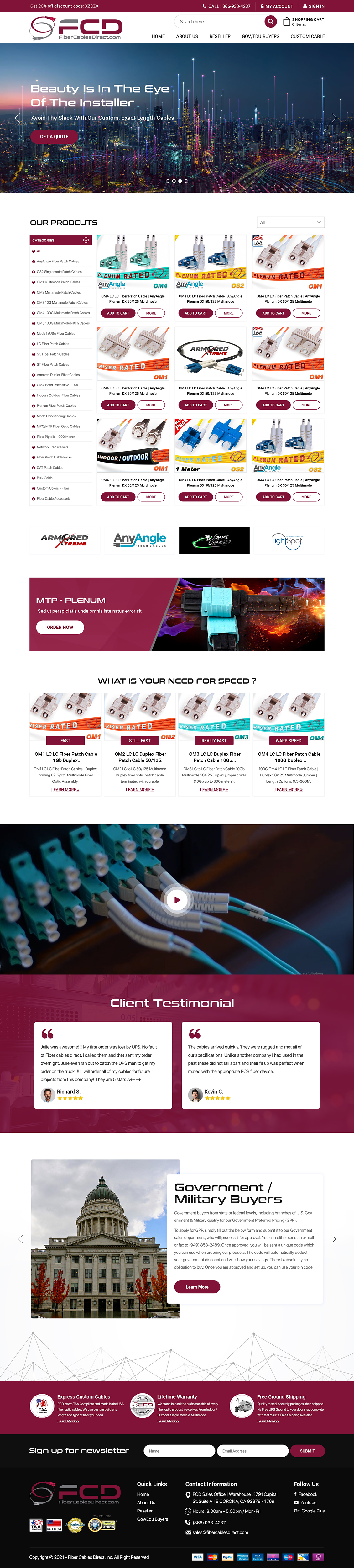 Web-Design von Titan Eagle für FiberCablesDirect.com | Design #27517101