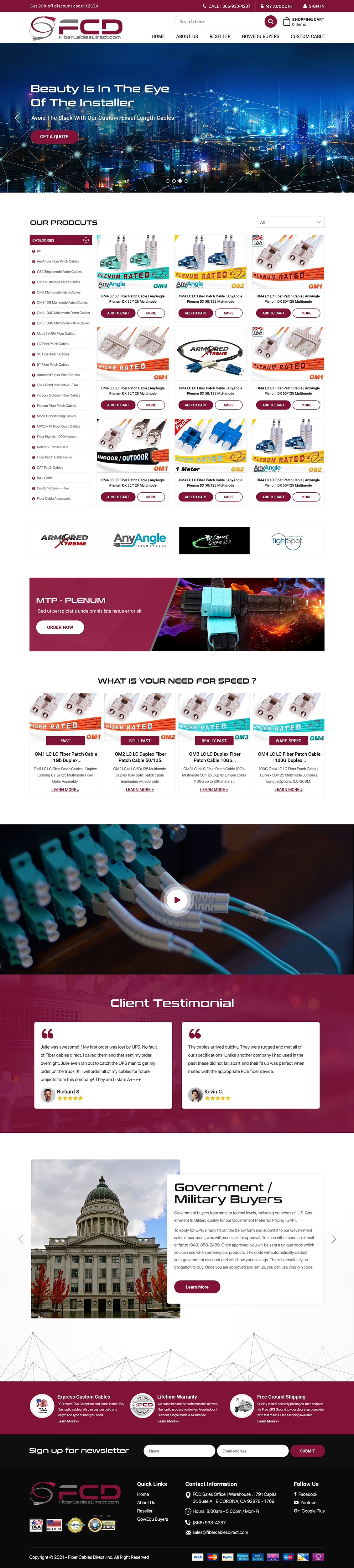 Web Design by Titan Eagle for FiberCablesDirect.com | Design #27517110