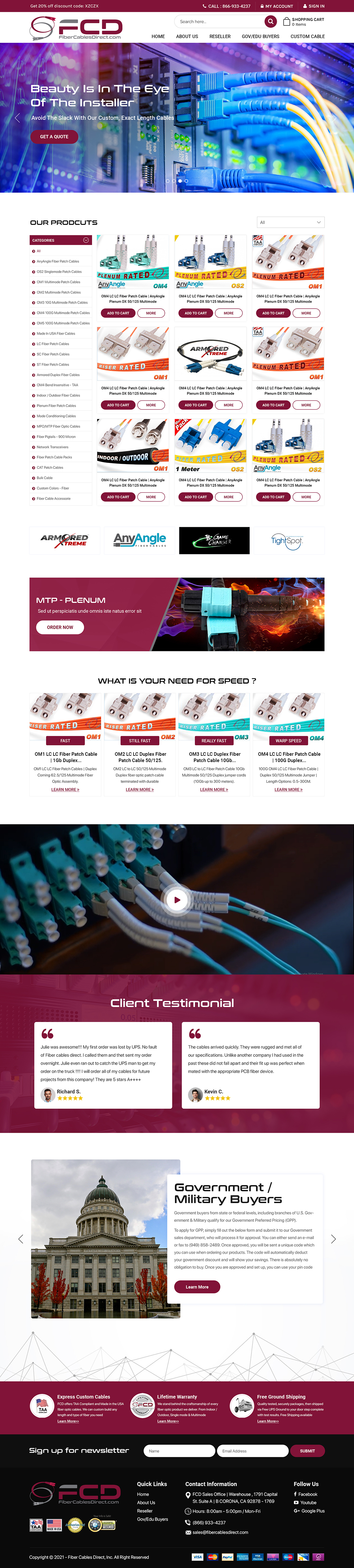 Web Design by Titan Eagle for FiberCablesDirect.com | Design #27517119