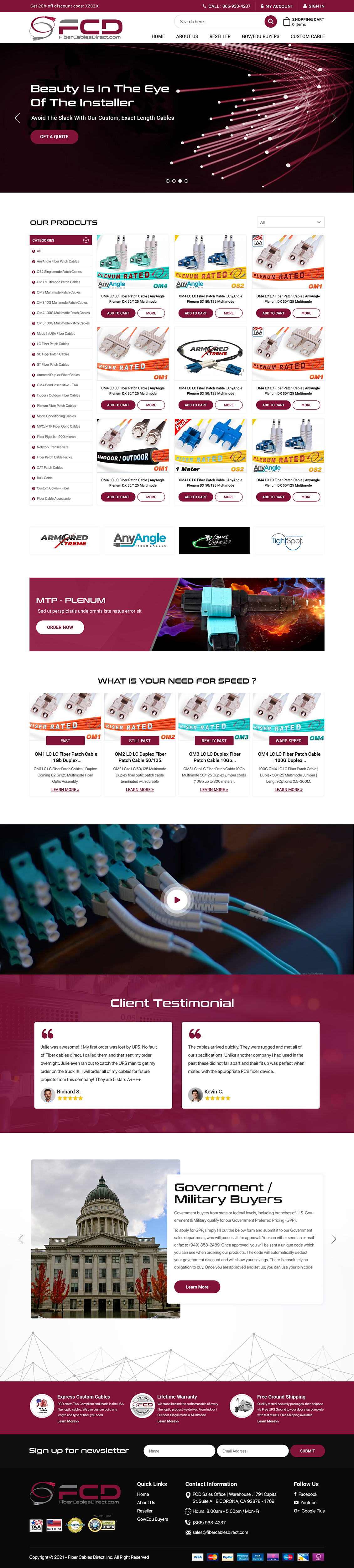 Diseño Web por Titan Eagle para FiberCablesDirect.com | Diseño #27517549