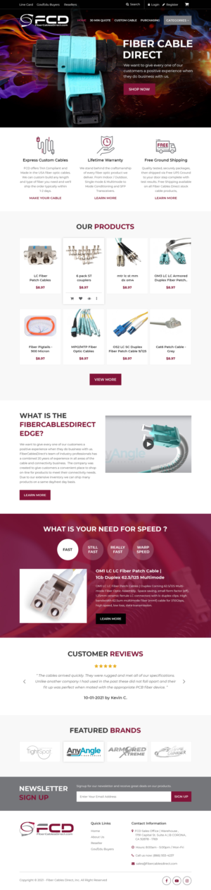 FiberCablesDirect full website re-design | Web Design by Starlyn DS