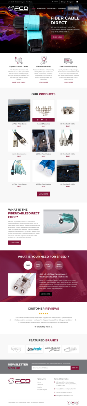 Web Design by Starlyn DS for FiberCablesDirect.com | Design: #27540098