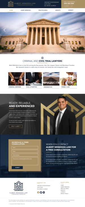 Web Design by Blue Sparrow for Albert Mendoza Law, A Professional Corporation | Design: #27520925