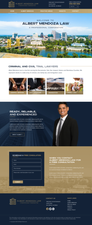 Web Design by Blue Sparrow for Albert Mendoza Law, A Professional Corporation | Design: #27520926