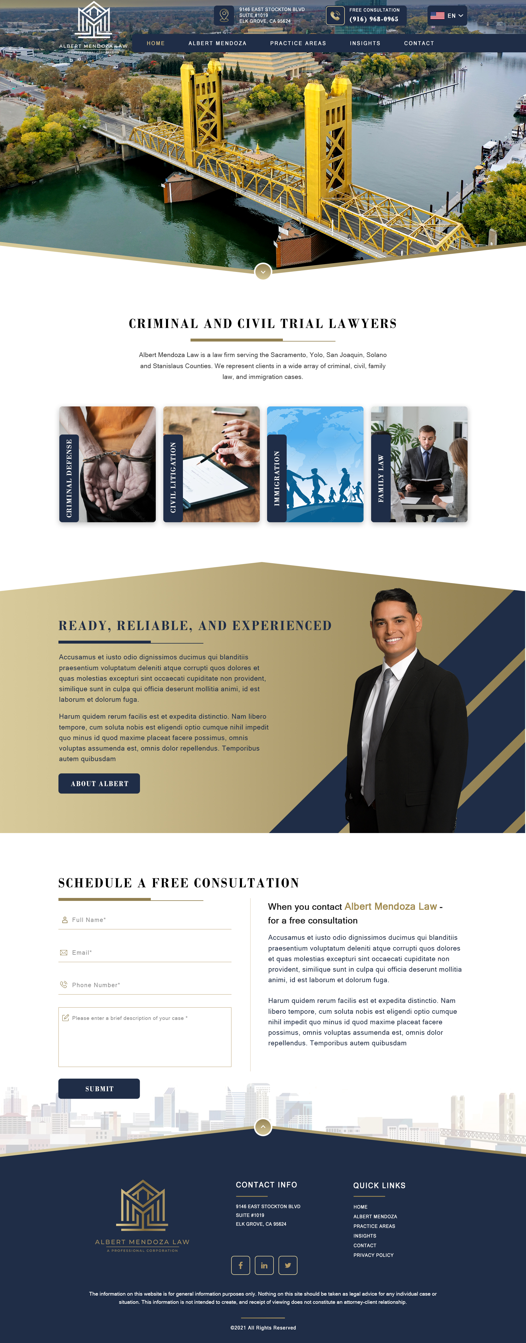Web Design by Nicky Beckhum for Albert Mendoza Law, A Professional Corporation | Design #27518068