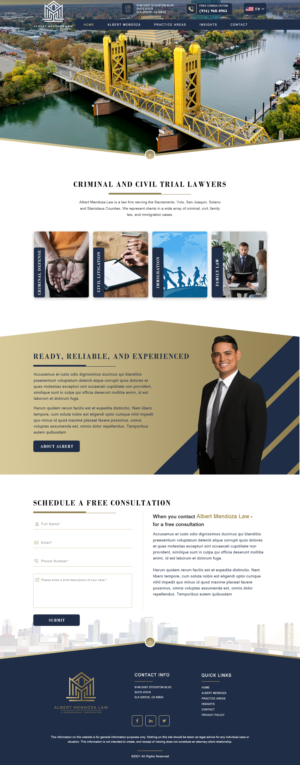 Web-Design von Nicky Beckhum für Albert Mendoza Law, A Professional Corporation | Design #27518068