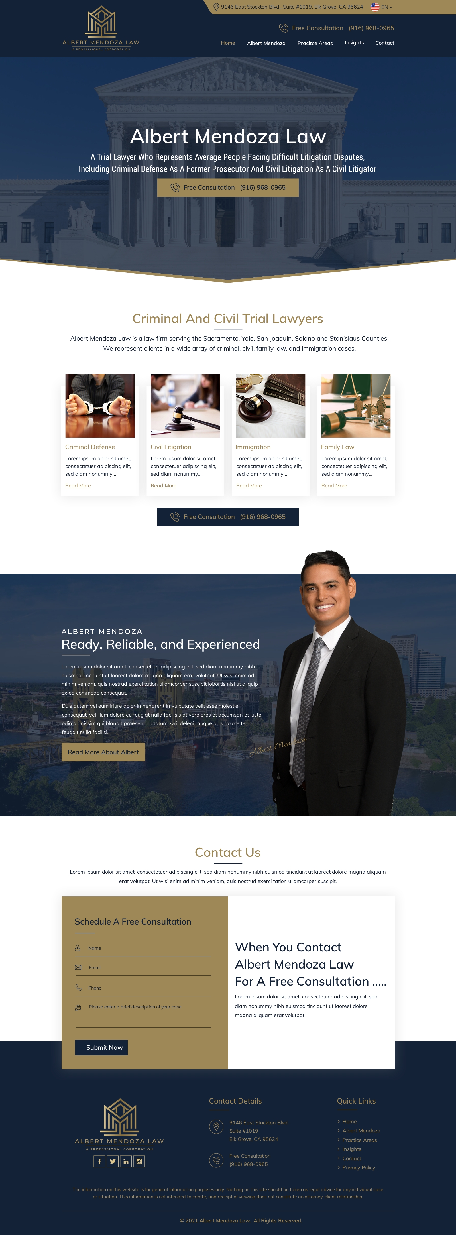 Diseño Web por HarmiDesigning para Albert Mendoza Law, A Professional Corporation | Diseño #27512389