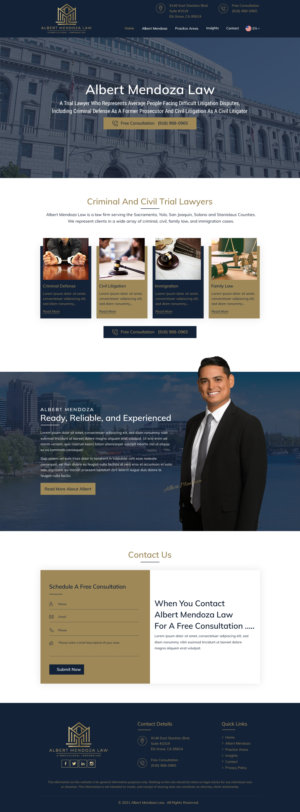 Web Design by HarmiDesigning for Albert Mendoza Law, A Professional Corporation | Design: #27512390