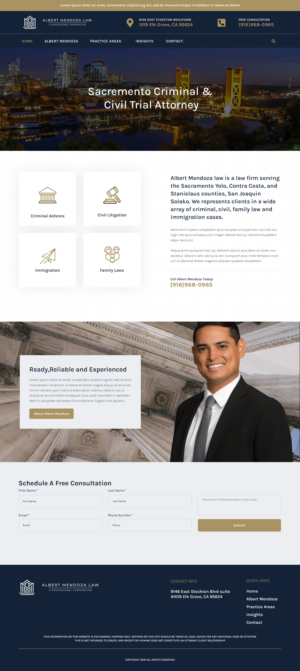 Web-Design von Alvine für Albert Mendoza Law, A Professional Corporation | Design #27531623