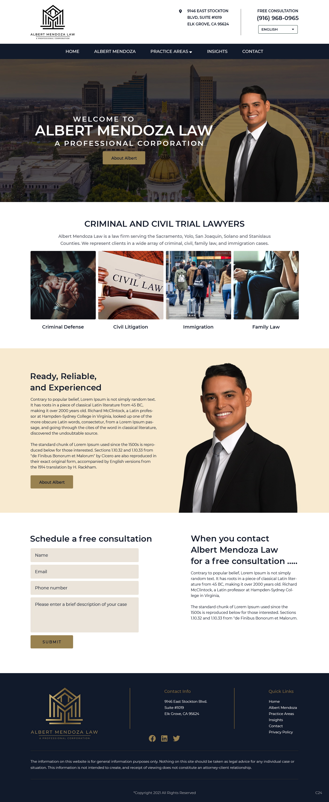 Web Design by pb for Albert Mendoza Law, A Professional Corporation | Design #27515706