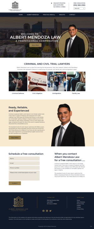 Web-Design von pb für Albert Mendoza Law, A Professional Corporation | Design #27515706