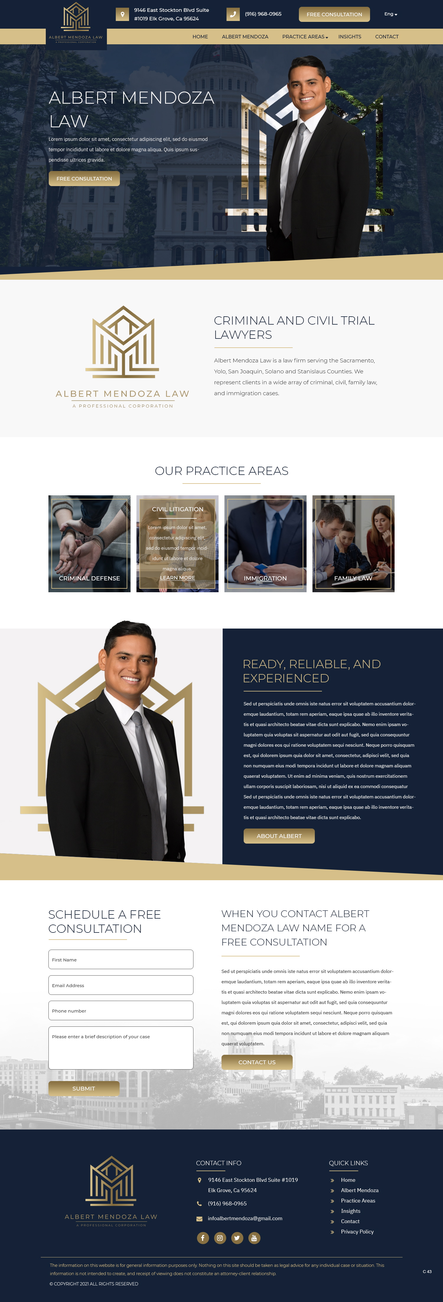 Web Design by pb for Albert Mendoza Law, A Professional Corporation | Design #27515708