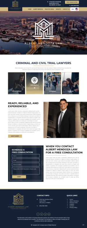 Web Design by pb for Albert Mendoza Law, A Professional Corporation | Design: #27515710