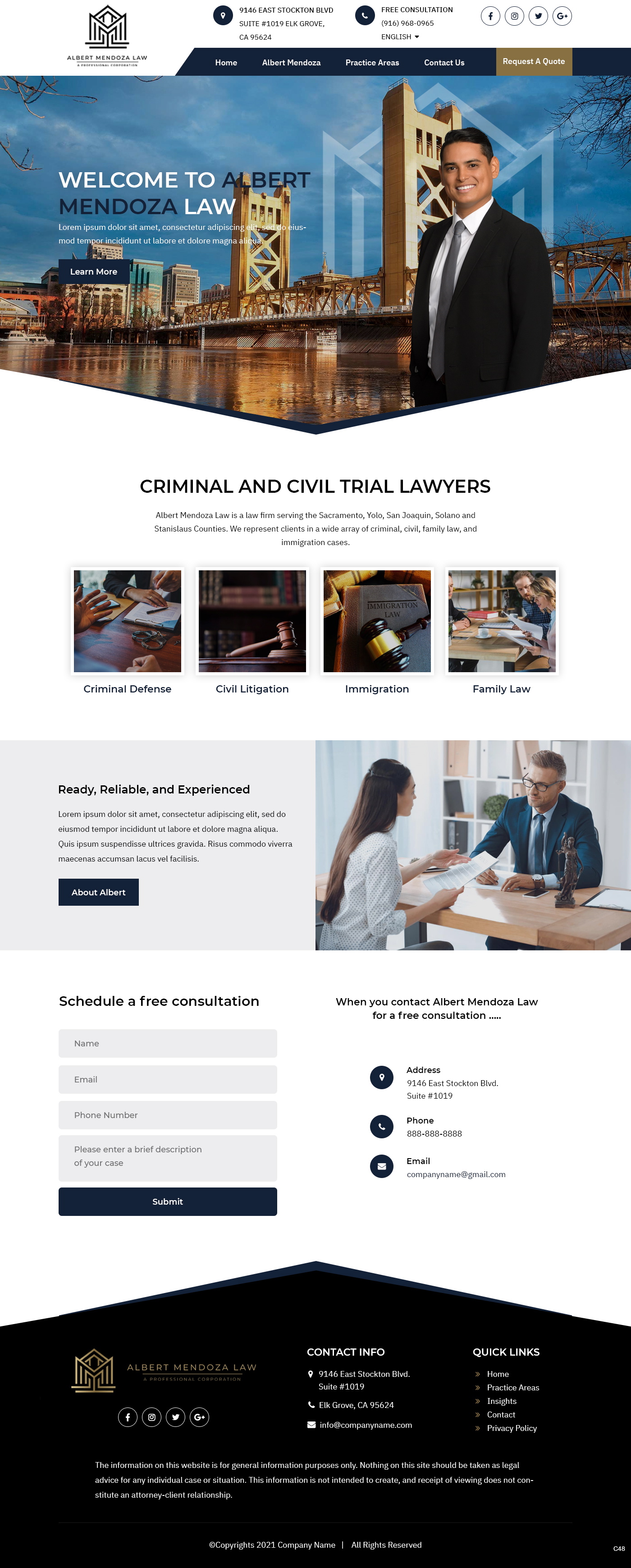 Web Design by pb for Albert Mendoza Law, A Professional Corporation | Design #27515714
