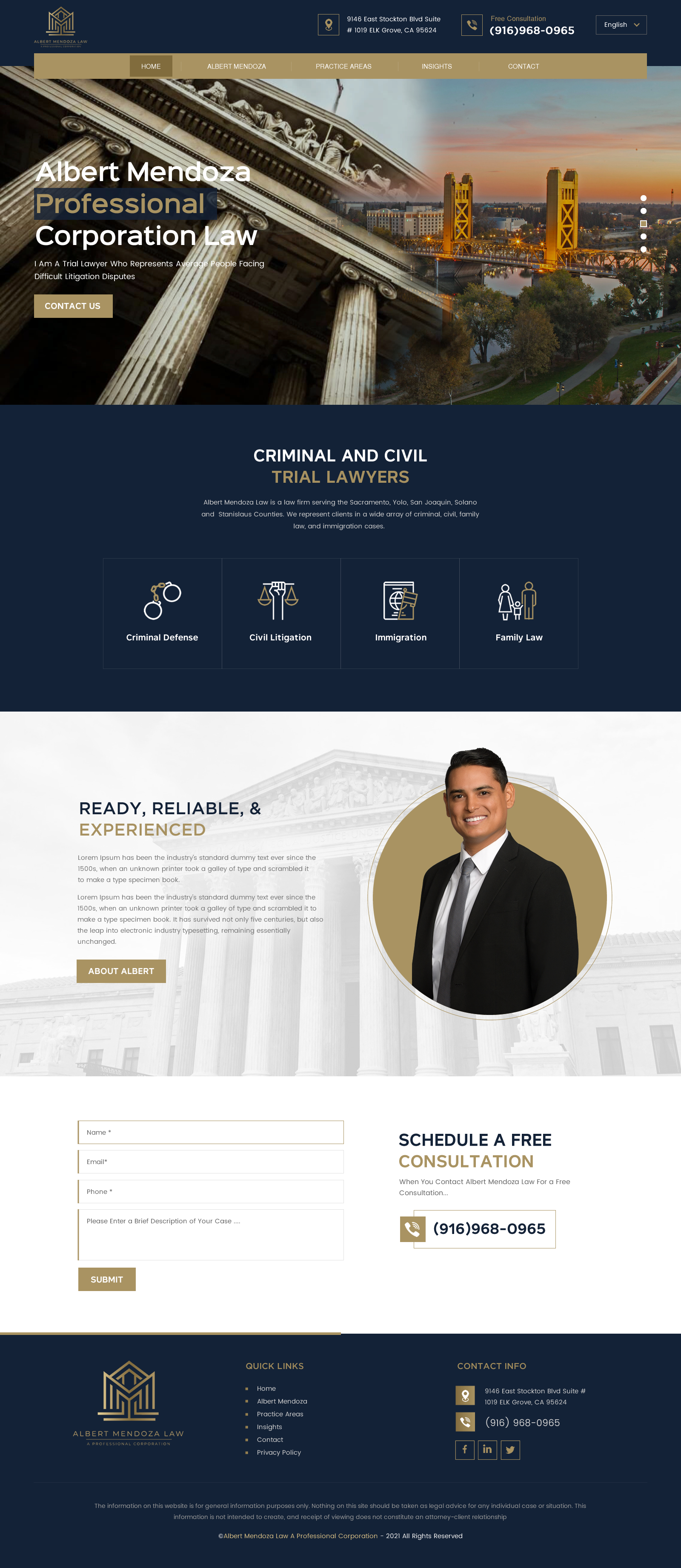 Diseño Web por rightway para Albert Mendoza Law, A Professional Corporation | Diseño #27513501