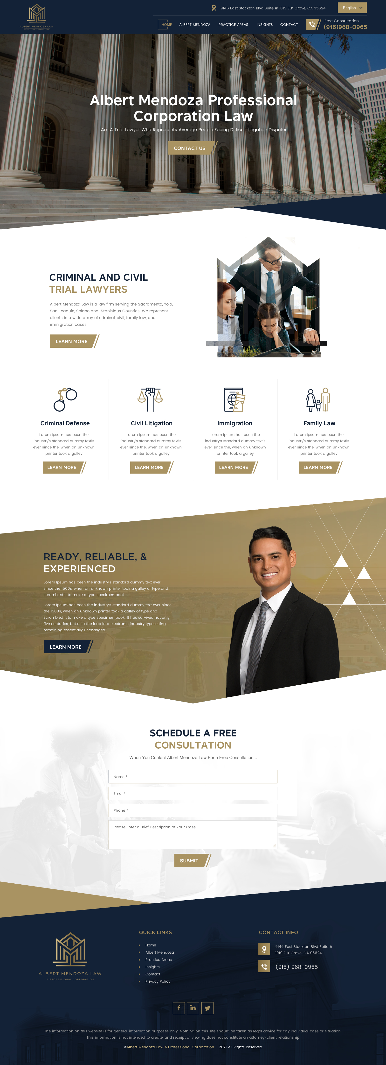 Diseño Web por rightway para Albert Mendoza Law, A Professional Corporation | Diseño #27513502