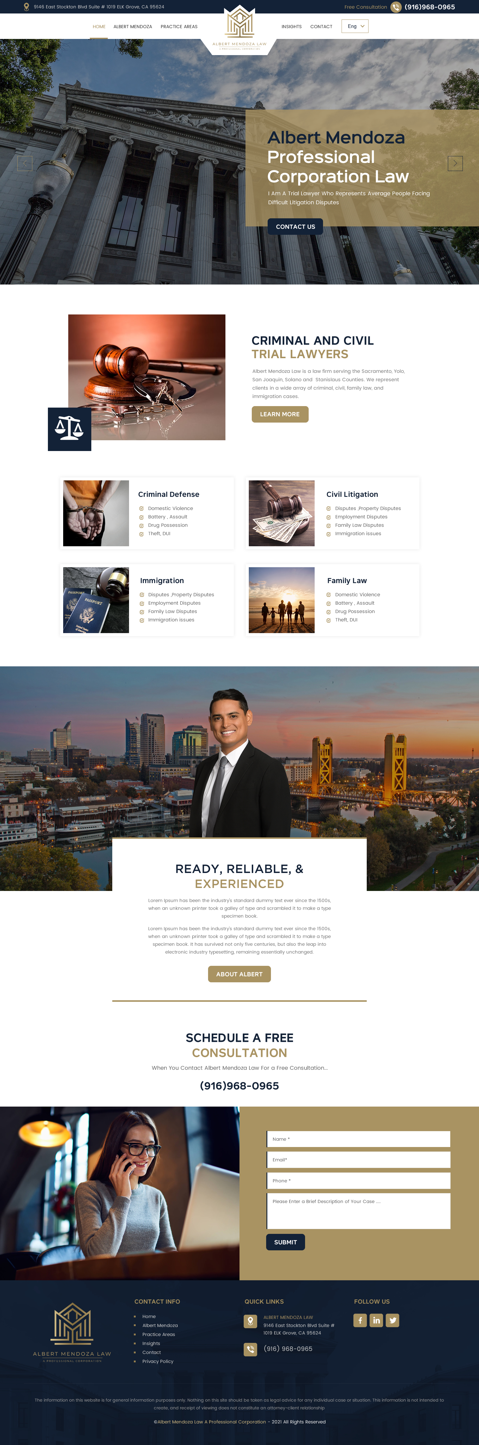 Web Design by rightway for Albert Mendoza Law, A Professional Corporation | Design #27513503