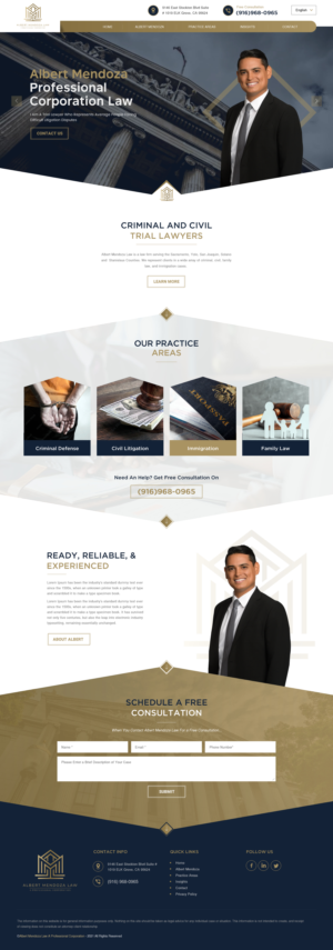 Web Design by rightway for Albert Mendoza Law, A Professional Corporation | Design: #27513504
