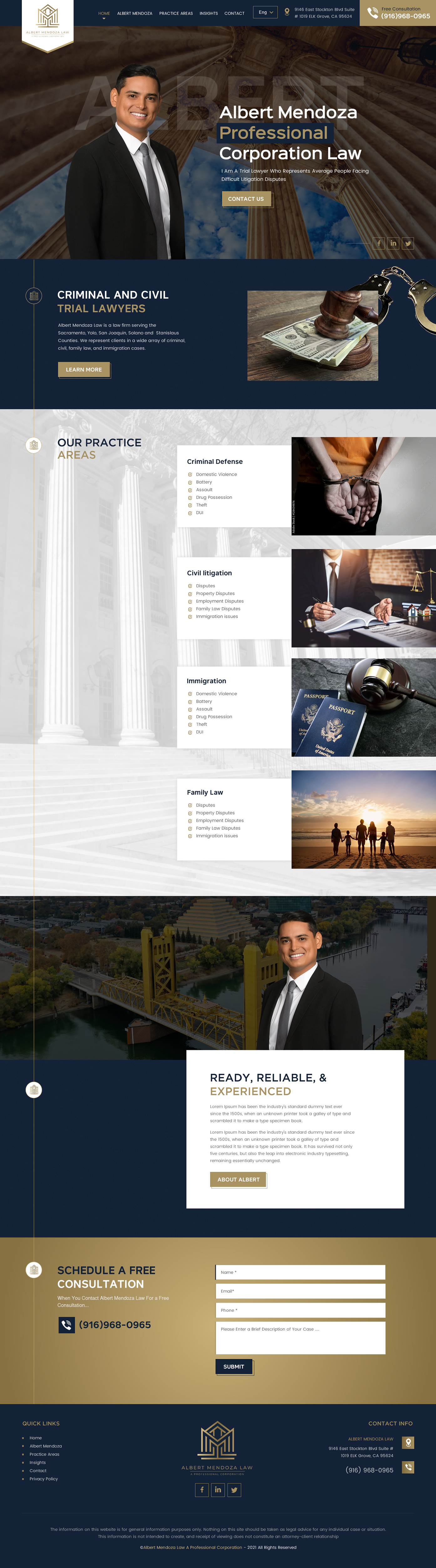 Web Design by rightway for Albert Mendoza Law, A Professional Corporation | Design #27513505