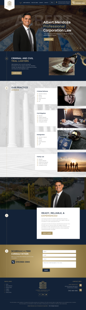Web Design by rightway for Albert Mendoza Law, A Professional Corporation | Design: #27513505