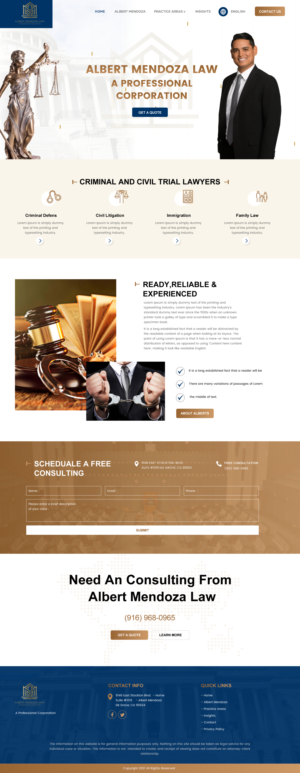 Web Design by rightway for Albert Mendoza Law, A Professional Corporation | Design: #27513506
