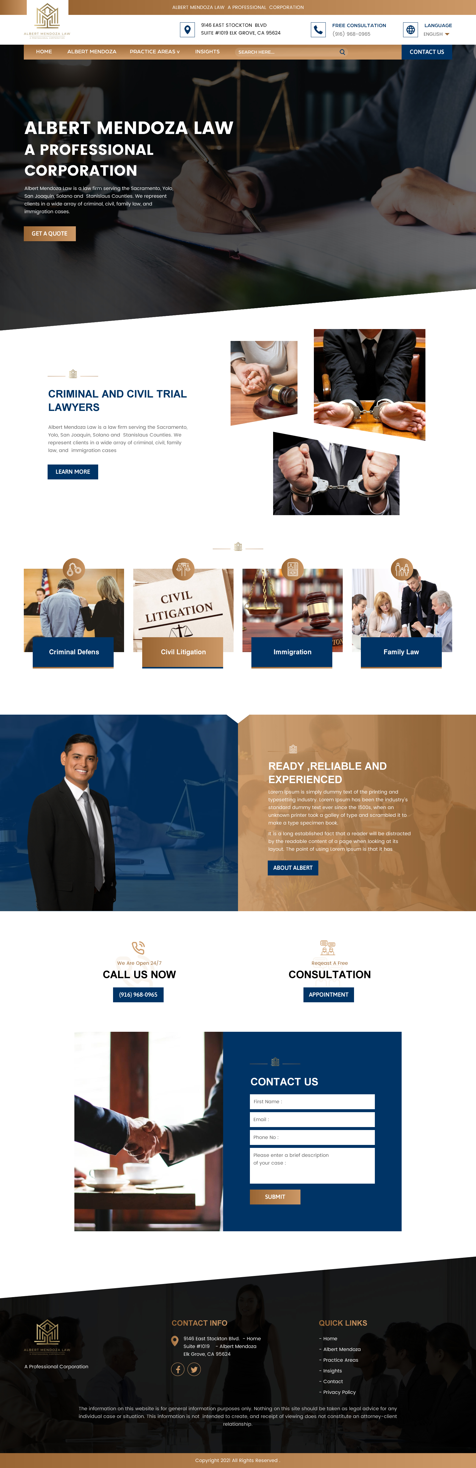Web Design by rightway for Albert Mendoza Law, A Professional Corporation | Design #27513507