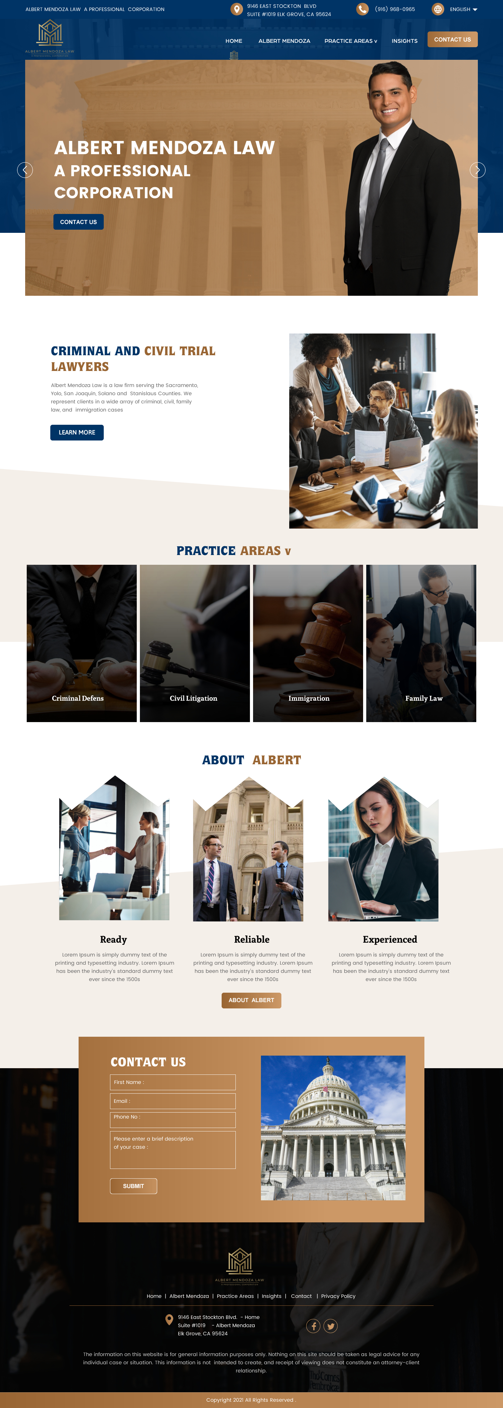 Web Design by rightway for Albert Mendoza Law, A Professional Corporation | Design #27513508