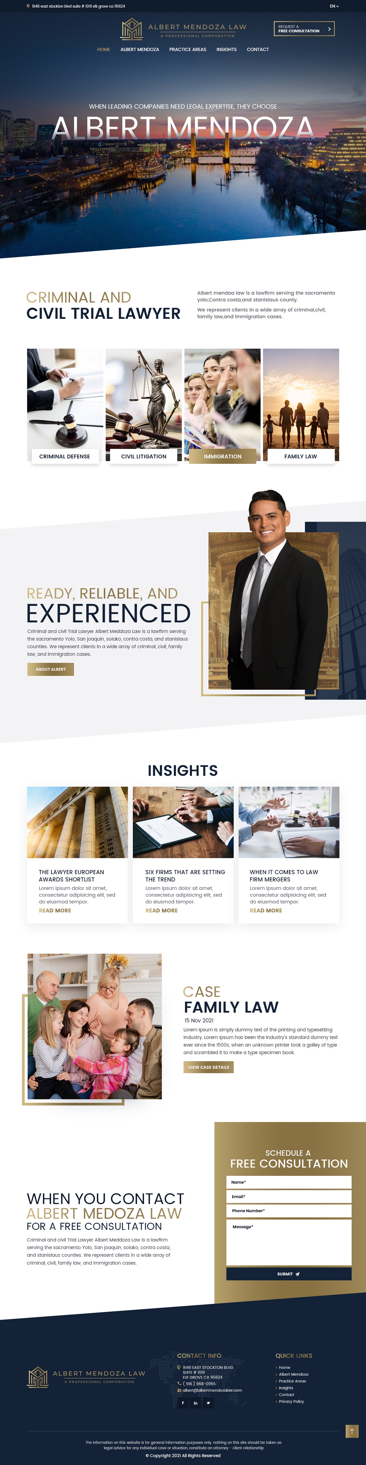 Web Design by NZ Creatives for Albert Mendoza Law, A Professional Corporation | Design #27526271
