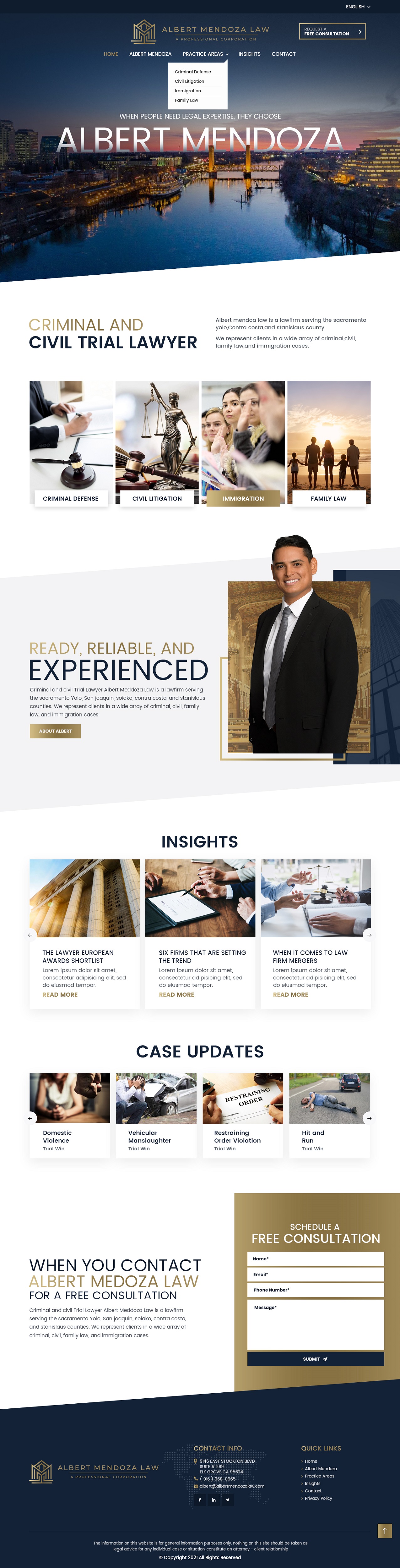 Web Design par nzdesigners pour Albert Mendoza Law, A Professional Corporation | Design #27536598