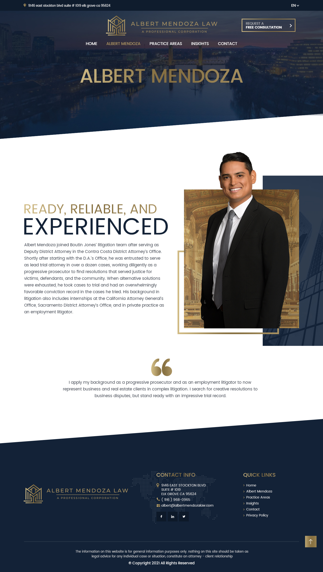 Diseño Web por NZ Creatives para Albert Mendoza Law, A Professional Corporation | Diseño #27536599