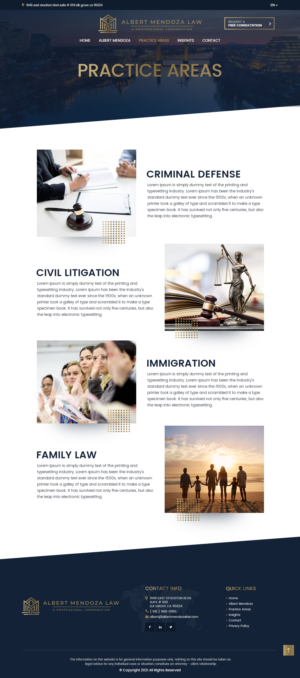 Web Design by NZ Creatives for Albert Mendoza Law, A Professional Corporation | Design: #27536614