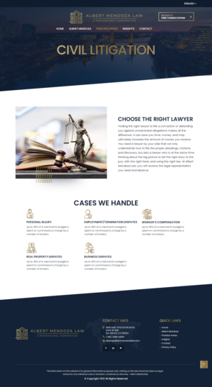 Web Design by NZ Creatives for Albert Mendoza Law, A Professional Corporation | Design: #27562364