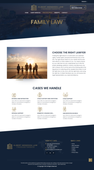 Web Design by NZ Creatives for Albert Mendoza Law, A Professional Corporation | Design: #27562373