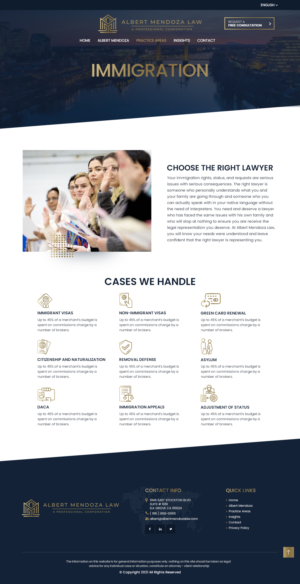 Web Design by NZ Creatives for Albert Mendoza Law, A Professional Corporation | Design: #27562375