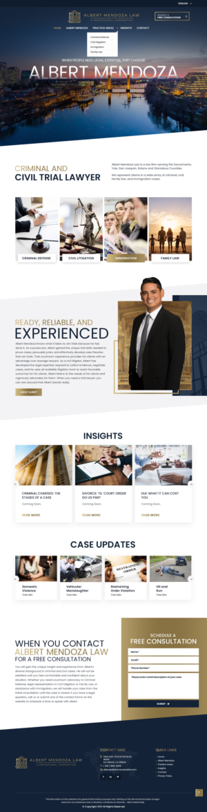 Web Design by NZ Creatives for Albert Mendoza Law, A Professional Corporation | Design: #27569201