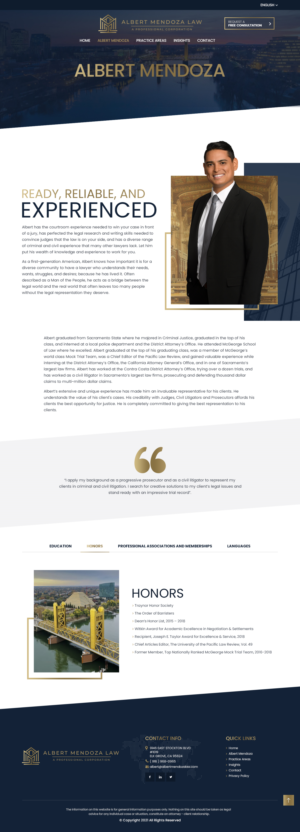 Web Design by NZ Creatives for Albert Mendoza Law, A Professional Corporation | Design: #27569202
