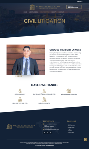 Web Design by NZ Creatives for Albert Mendoza Law, A Professional Corporation | Design: #27569203