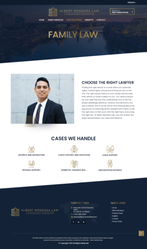 Web Design by NZ Creatives for Albert Mendoza Law, A Professional Corporation | Design: #27569214