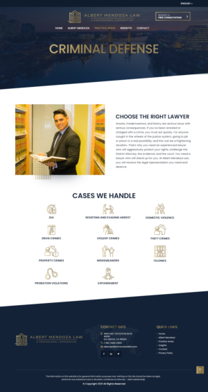 Web Design by NZ Creatives for Albert Mendoza Law, A Professional Corporation | Design: #27569215