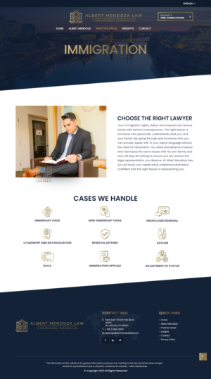 Web Design by NZ Creatives for Albert Mendoza Law, A Professional Corporation | Design: #27569216