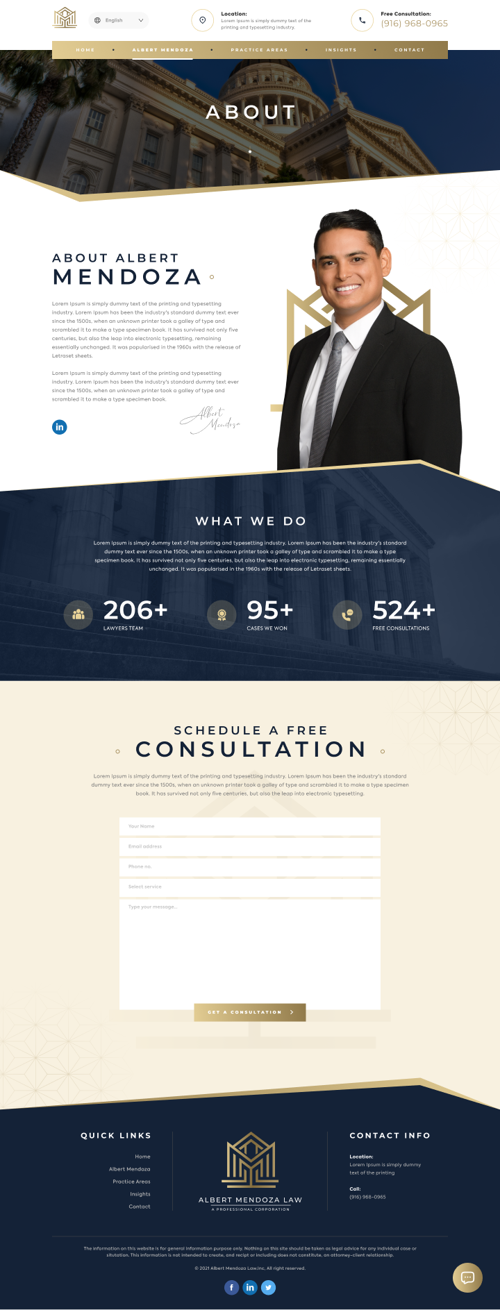 Web-Design von Hazan Shaw für Albert Mendoza Law, A Professional Corporation | Design #27510984