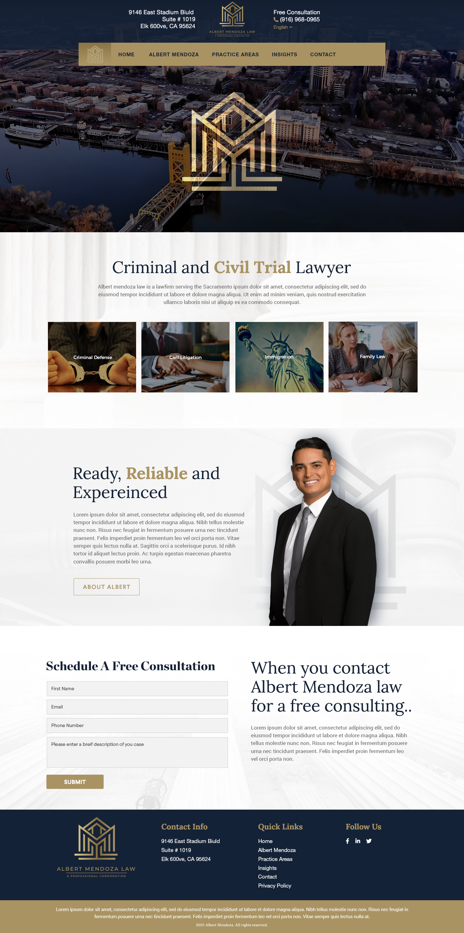 Web Design by Ayesha Khan for Albert Mendoza Law, A Professional Corporation | Design #27524255