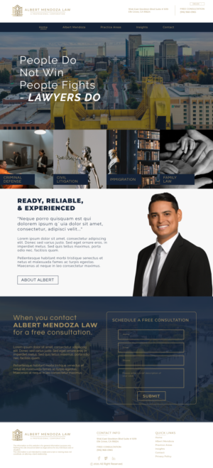 Web-Design von aminhocain für Albert Mendoza Law, A Professional Corporation | Design #27535817