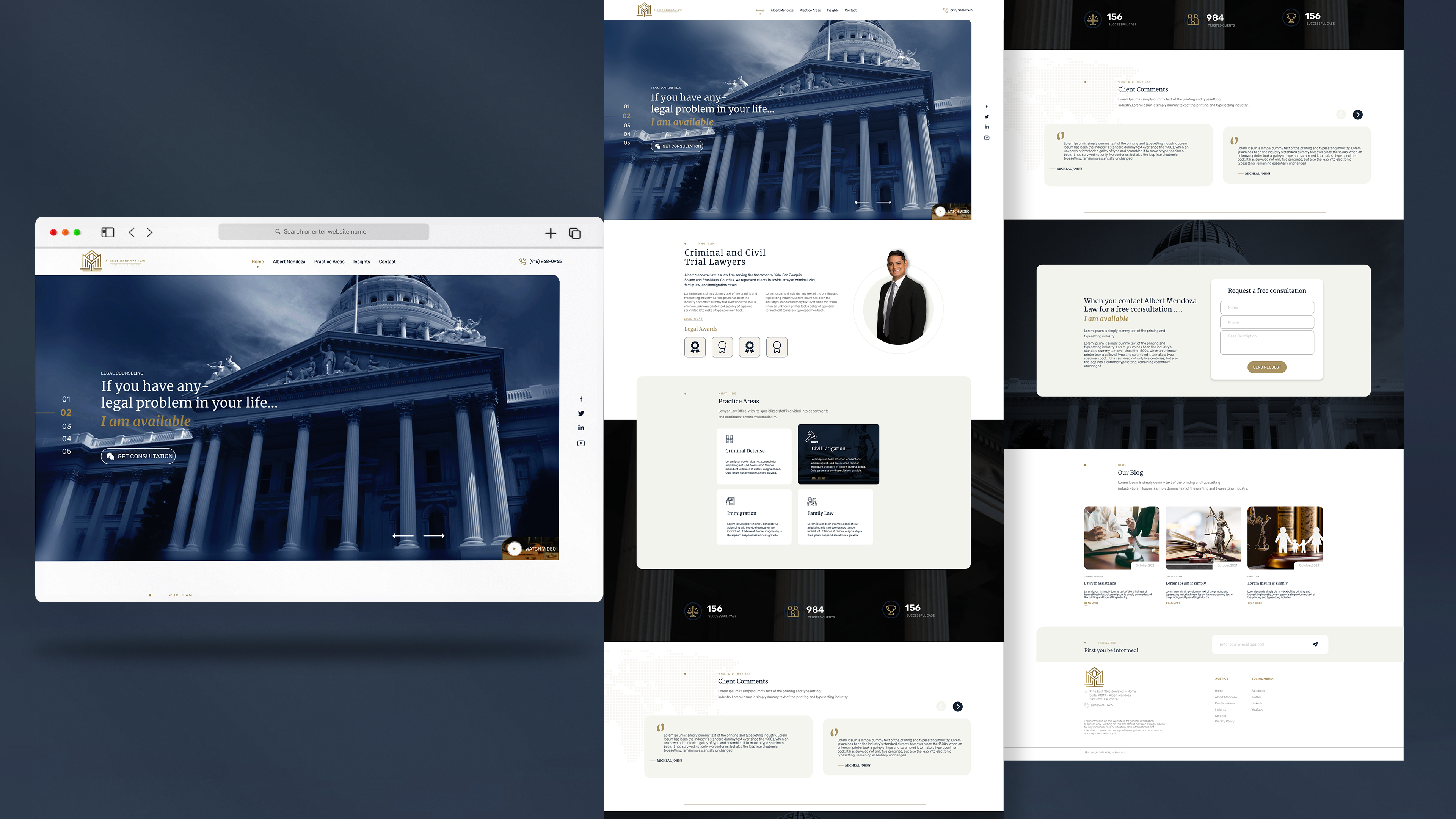 Diseño Web por Sehriban para Albert Mendoza Law, A Professional Corporation | Diseño #27519809