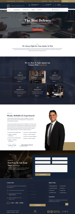 Web-Design von Splice-7 für Albert Mendoza Law, A Professional Corporation | Design #27507159