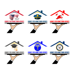 Homes for Hometown Heroes.  Optionally a tagline could be incorporated entitled Proud to Serve those that Serve | Logo Design by Andylicious
