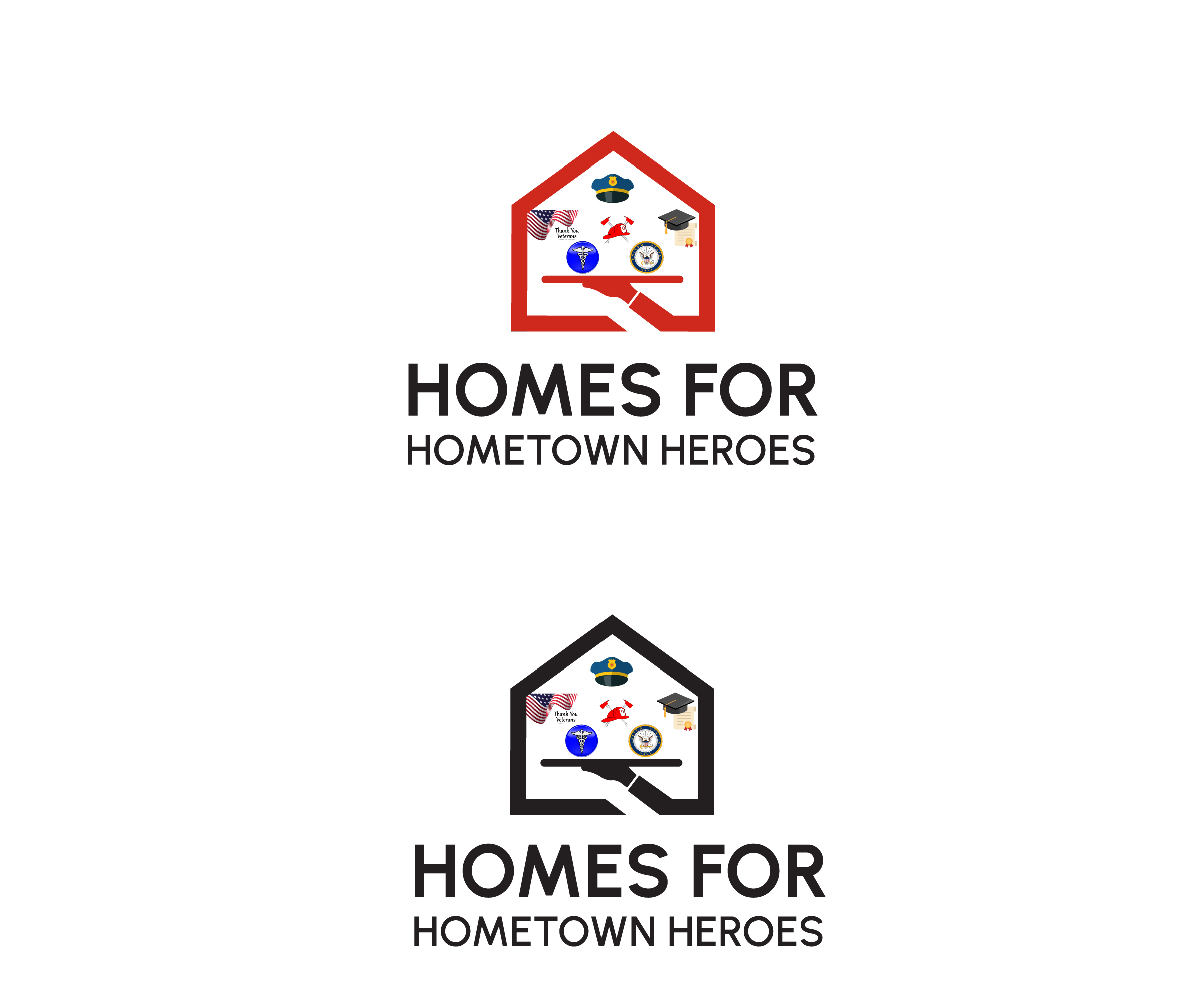 Logo Design by sarzgraphic for Homes for Hometown Heroes | Design #27516384
