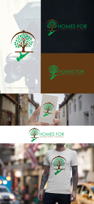 Homes for Hometown Heroes.  Optionally a tagline could be incorporated entitled Proud to Serve those that Serve | Logo Design by Classy Custom