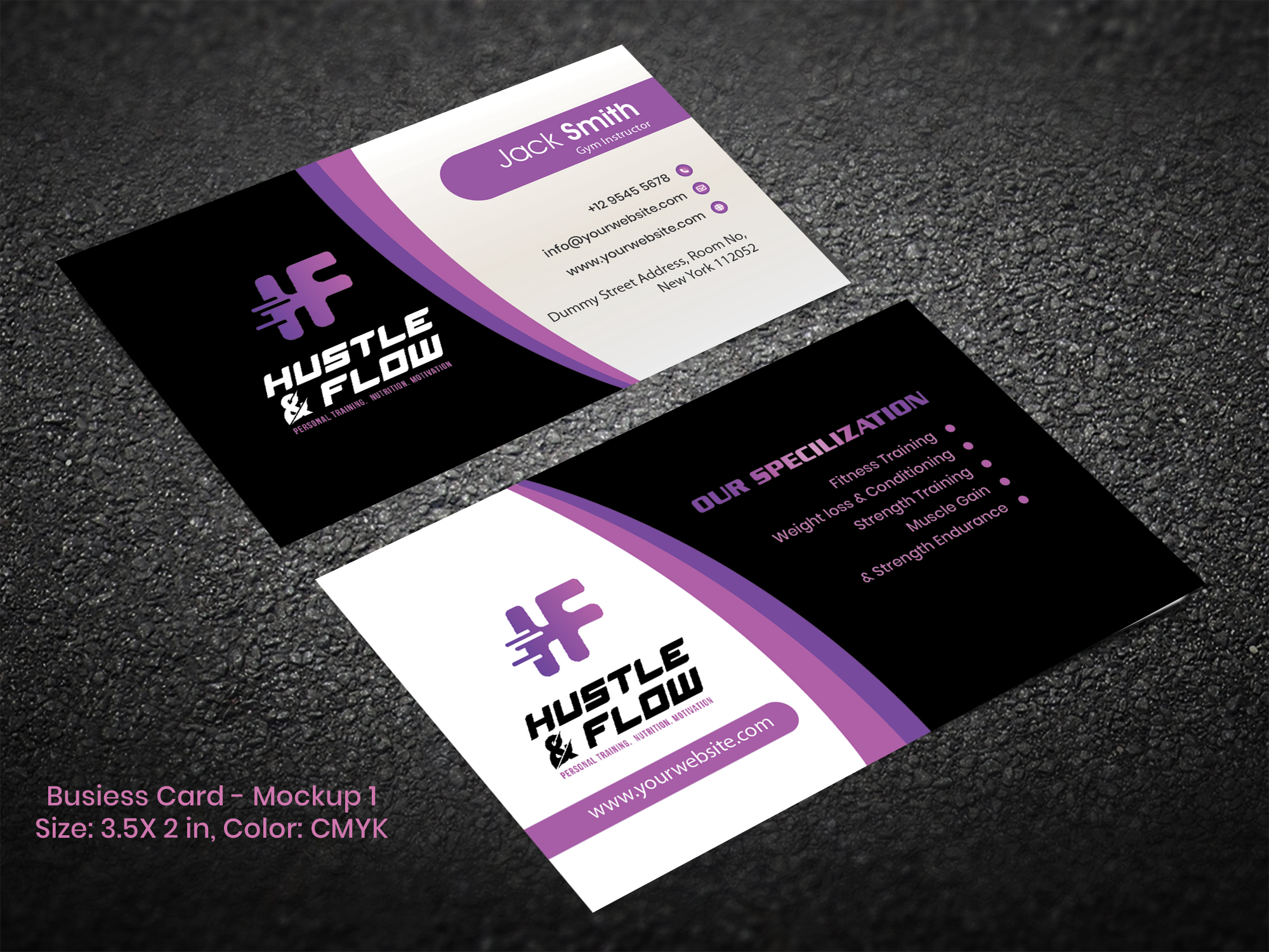 Business Card Design by Expert Designer for Hustle and Flow Personal Training | Design #27513737