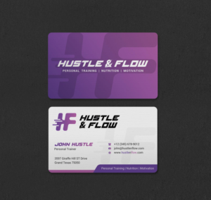 Business Card Design by INDIAN_Ashok for Hustle and Flow Personal Training | Design: #27514364